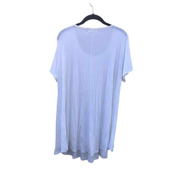 Larace Women's White Short Sleeve Scoop Neck Tunic Size Extra Large - Picture 1 of 4